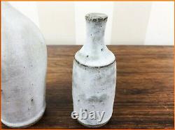 VINTAGE 2 x ANDREW DAVIDSON STUDIO POTTERY BOTTLE VASE CERAMIC BRITISH ART