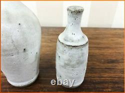 VINTAGE 2 x ANDREW DAVIDSON STUDIO POTTERY BOTTLE VASE CERAMIC BRITISH ART