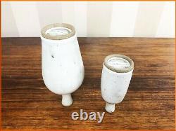 VINTAGE 2 x ANDREW DAVIDSON STUDIO POTTERY BOTTLE VASE CERAMIC BRITISH ART