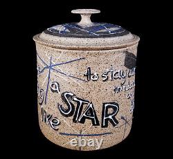 VINTAGE CHARLES COUNTS MID-CENTURY MODERN RISING FAWN STUDIO POTTERY JAR With POEM