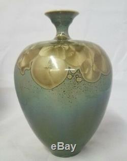 VINTAGE CRYSTALLINE Studio Art Signed Pottery Vase California