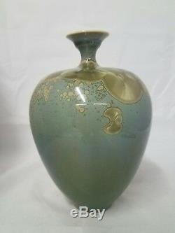 VINTAGE CRYSTALLINE Studio Art Signed Pottery Vase California