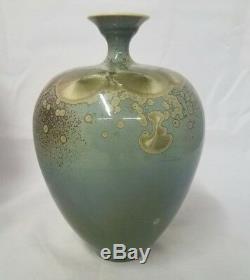VINTAGE CRYSTALLINE Studio Art Signed Pottery Vase California