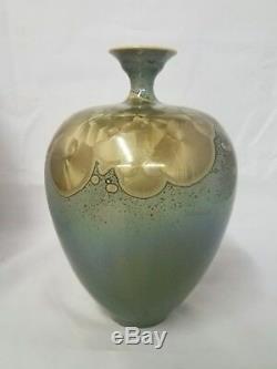 VINTAGE CRYSTALLINE Studio Art Signed Pottery Vase California