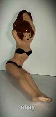 VINTAGE Dorothy Kindell Pottery Studio Bikini Lady Pin-Up Porcelain Wall Hanger