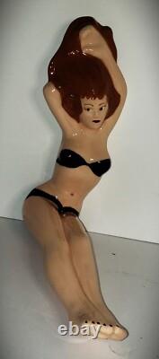 VINTAGE Dorothy Kindell Pottery Studio Bikini Lady Pin-Up Porcelain Wall Hanger