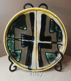 VINTAGE Early POOLE POTTERY Abstract/Modern Cross Style Delphis Plate 8 MINT