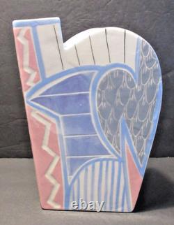 VINTAGE Eric & Chuy Boos Signed 1987 Handmade Sculptural Studio Pottery Vase