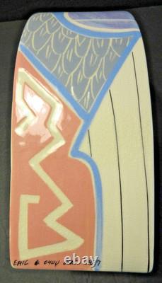 VINTAGE Eric & Chuy Boos Signed 1987 Handmade Sculptural Studio Pottery Vase