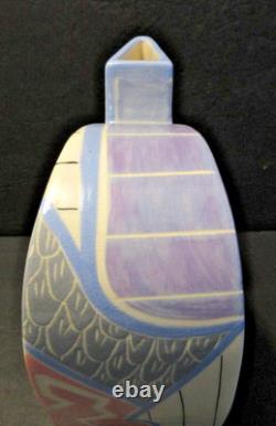 VINTAGE Eric & Chuy Boos Signed 1987 Handmade Sculptural Studio Pottery Vase