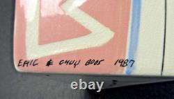 VINTAGE Eric & Chuy Boos Signed 1987 Handmade Sculptural Studio Pottery Vase