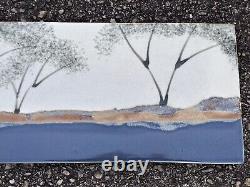 VINTAGE Highly-Stylized STUDIO POTTERY Landscape PLATTER Signed LANE 20 1/4x9