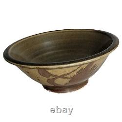 VINTAGE Louis Mideke 5.5 Bowl Studio Pottery Splash Glaze Oriental Inspired MCM