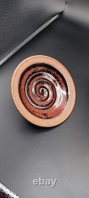 VINTAGE MID CENTURY STUDIO POTTERY JOEL EDWARDS LG POTTERY JAR With LID