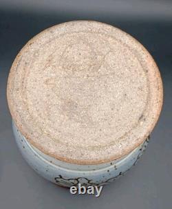 VINTAGE MID CENTURY STUDIO POTTERY JOEL EDWARDS LG POTTERY JAR With LID