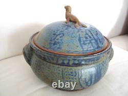 VINTAGE One-of-a-Kind Studio Art Pottery Lidded Tureen, Signed