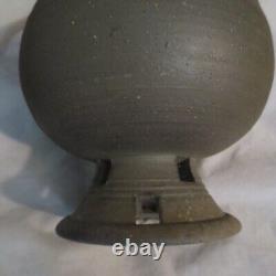 VINTAGE SPANISH STUDIO POTTERY FOOTED VESSEL with 3-D FIGURAL ANIMALS