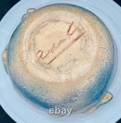 VINTAGE STUDIO POTTERY EMBOSSED THREE WOMEN BODY ART GLASS GEODE BOWL 9, c1980