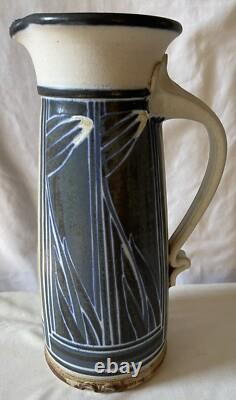 VINTAGE STUDIO POTTERY, SIGNED JIM STEWART, Utah Artist, Large Pitcher, 11 Tall