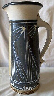 VINTAGE STUDIO POTTERY, SIGNED JIM STEWART, Utah Artist, Large Pitcher, 11 Tall