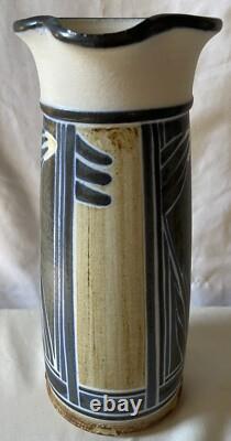 VINTAGE STUDIO POTTERY, SIGNED JIM STEWART, Utah Artist, Large Pitcher, 11 Tall