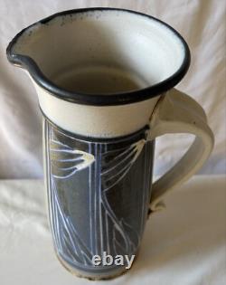 VINTAGE STUDIO POTTERY, SIGNED JIM STEWART, Utah Artist, Large Pitcher, 11 Tall