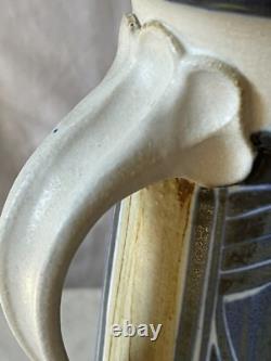 VINTAGE STUDIO POTTERY, SIGNED JIM STEWART, Utah Artist, Large Pitcher, 11 Tall