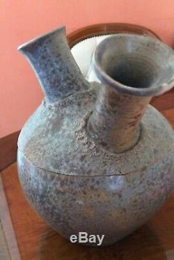 VINTAGE Studio/Art Pottery FIGURAL Vase, FACE Signed KC