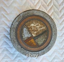 VTG 1970s J. Wells Studio Pottery Lidded Ashtray Signed MCM Speckled Stoneware