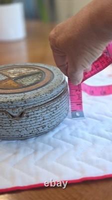 VTG 1970s J. Wells Studio Pottery Lidded Ashtray Signed MCM Speckled Stoneware