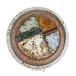 VTG 1970s J. Wells Studio Pottery Lidded Ashtray Signed MCM Speckled Stoneware