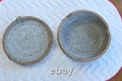 VTG 1970s J. Wells Studio Pottery Lidded Ashtray Signed MCM Speckled Stoneware