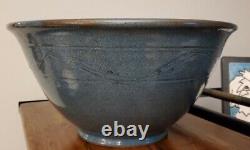 VTG 1981 Jugtown Ware Huge 14 XL Wheel Thrown Mixing Bowl Vernon Owens Signed