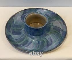 VTG 1990 Alan Ward Art Studio Pottery Chip & Dip Platter 11 Diameter Va, USA