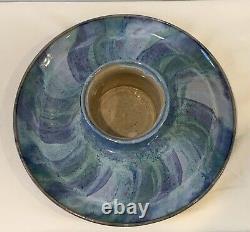 VTG 1990 Alan Ward Art Studio Pottery Chip & Dip Platter 11 Diameter Va, USA