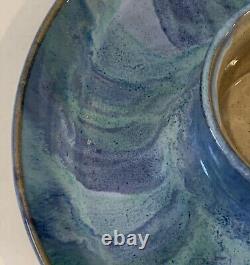 VTG 1990 Alan Ward Art Studio Pottery Chip & Dip Platter 11 Diameter Va, USA