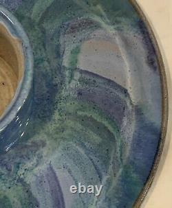 VTG 1990 Alan Ward Art Studio Pottery Chip & Dip Platter 11 Diameter Va, USA