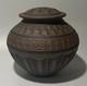 VTG 1992 Larry Allen Studio Pottery Covered Vessel Artist Signed Vase 5.75