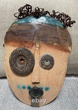 VTG Art Studio Pottery Face Mask Abstract Clay Wall Hanging Bill Skrips Style