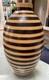 VTG Artisan Made LARGE Stripe Pottery Vase Signed By The Artist 15.5 PERU RARE