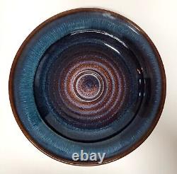 VTG Bill Campbell Studio Art Signed 11.75 Thrown Pottery Drip Glazed Bowl MINT