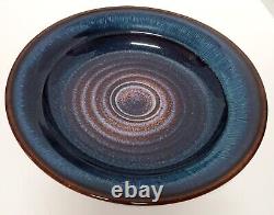 VTG Bill Campbell Studio Art Signed 11.75 Thrown Pottery Drip Glazed Bowl MINT