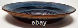 VTG Bill Campbell Studio Art Signed 11.75 Thrown Pottery Drip Glazed Bowl MINT