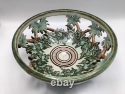 VTG Blasdell'95 Art Pottery Openwork Bowl, Signed, 6 Diameter X 3 High