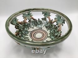 VTG Blasdell'95 Art Pottery Openwork Bowl, Signed, 6 Diameter X 3 High