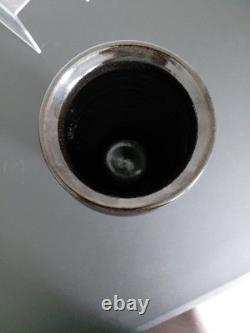 VTG Bruning Studio Pottery Seattle Large Wheel Thrown Vance BLACK BLUE PINK 11