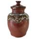 VTG California Studio Pottery Lidded Ceramic Brown Jar Drip Glaze Handmade 11