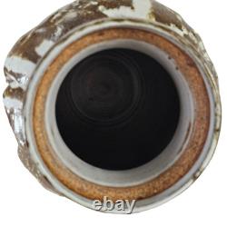 VTG California Studio Pottery Lidded Ceramic Brown Jar Drip Glaze Handmade 11