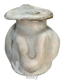 VTG Ceramic Crock/Urn/Lidded Pot Brutalist Crude Molded Sculptural Studio Art