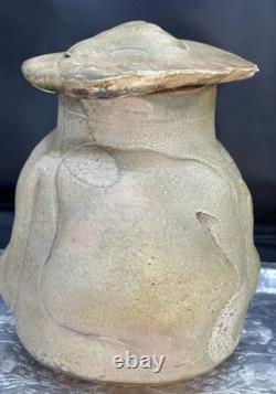 VTG Ceramic Crock/Urn/Lidded Pot Brutalist Crude Molded Sculptural Studio Art